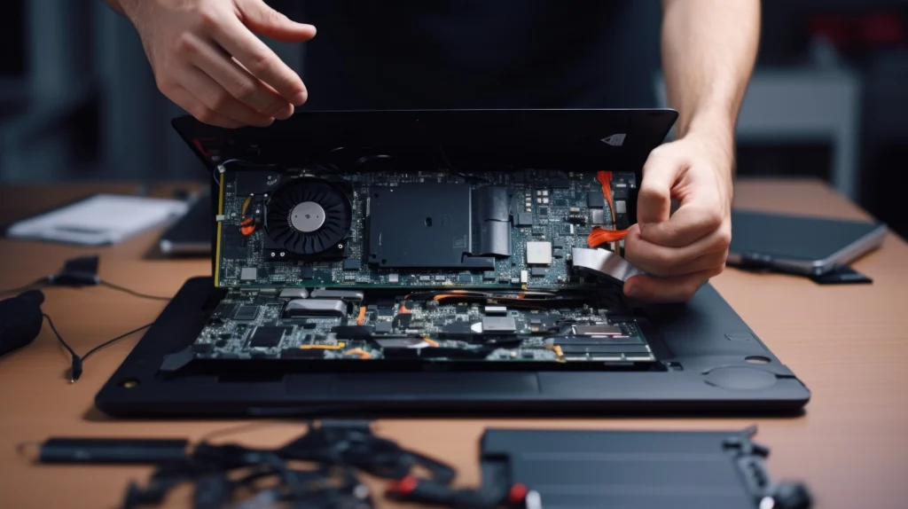 Asus laptop repair service by certified technician fixing motherboard issue