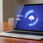Backup laptop data to external hard drive or cloud storage