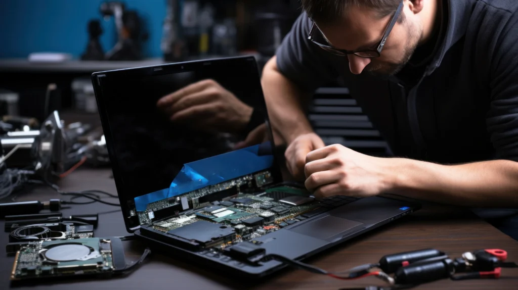 Professional laptop hinge and frame repair by certified technicians